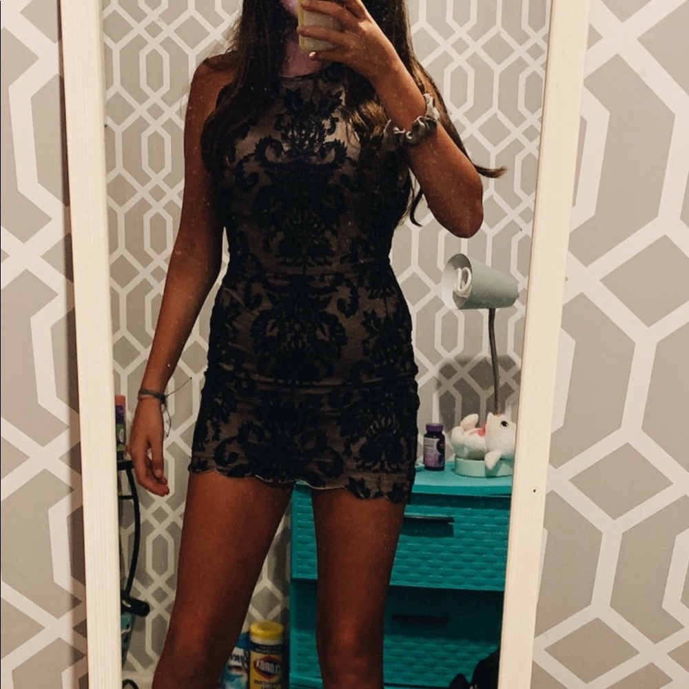 Navy lace bodycon dress (inka lace dress)
